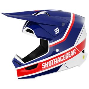 Motocross-Helm Shot Race Mythic glänzend blau-rot