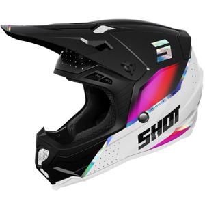 Motocross-Helm Shot Core Honor schwarz-holografische Perle