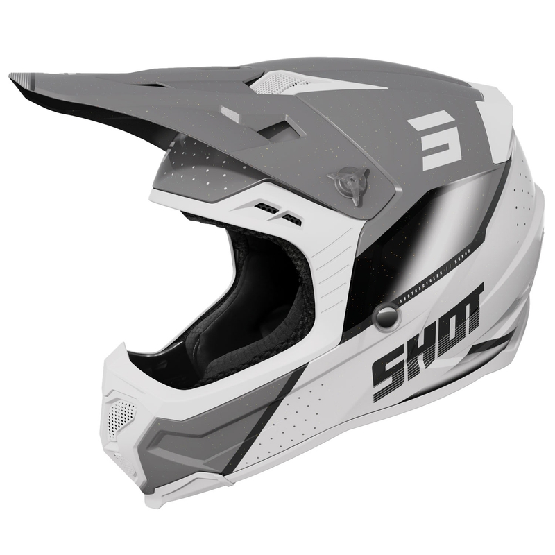Motocross-Helm Shot Core Honor grau-perlmutt