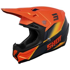 Motocross-Helm Shot Core Honor orange-schwarz matt