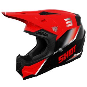Motocross-Helm Shot Core Honor rot-schwarz-perlmutt