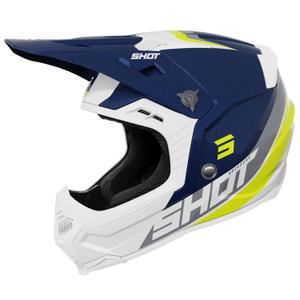 Motocross-Helm Shot Core Custom blau-perlmutt