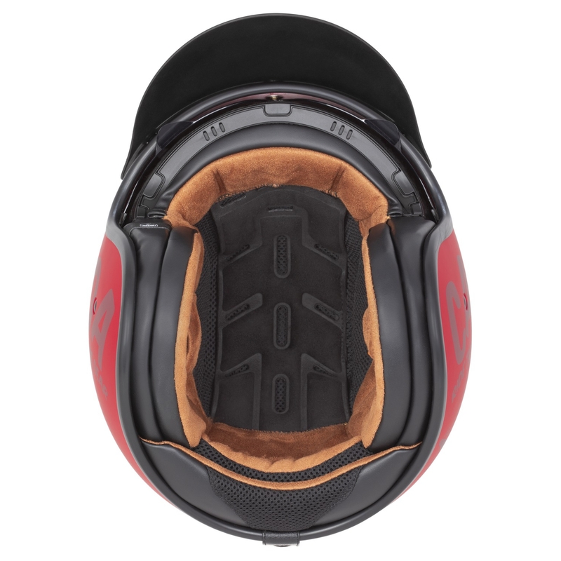 Cassida Oxygen 2.0 Gear Motorradhelm mit offenem Gesicht Mattrot-Dunkelrot