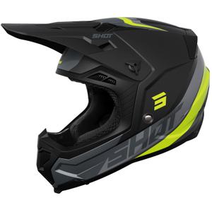 Motocross-Helm Shot Core Custom schwarz-fluo gelb