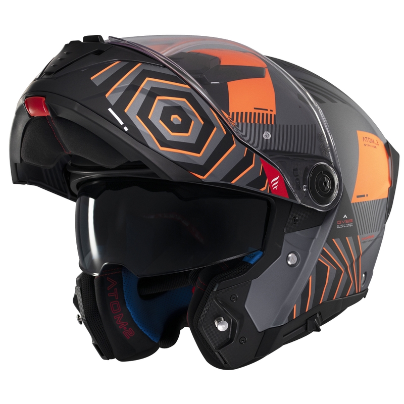 Klappbarer Motorradhelm MT Atom 2 SV Strange grau-schwarz-orange
