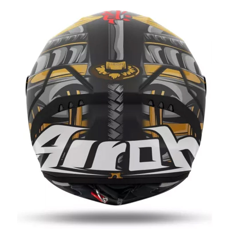 Airoh Connor Samurai Integralhelm Motorrad matt schwarz-rot-braun-grau