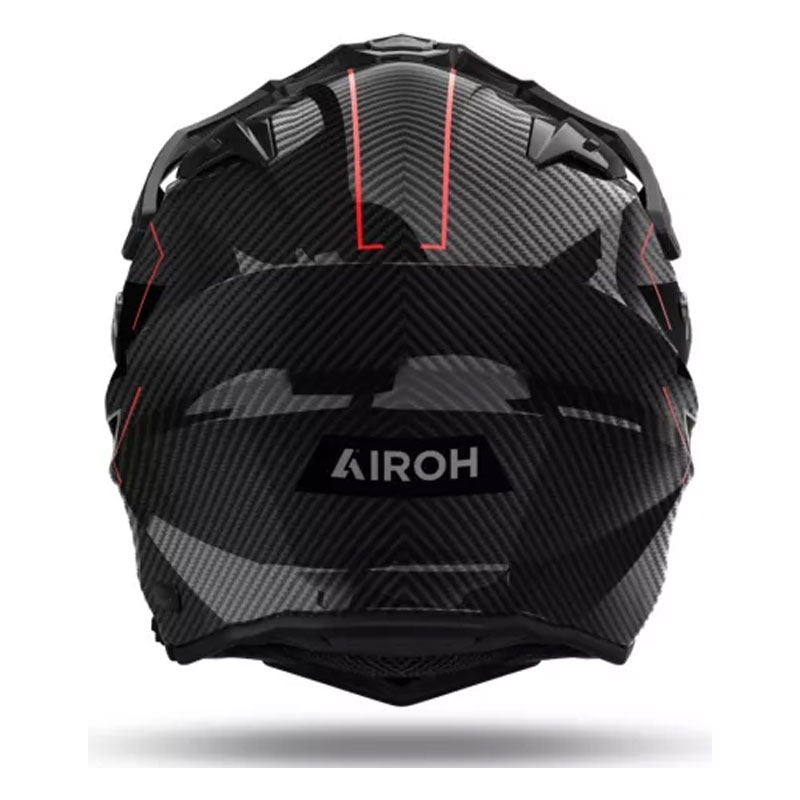 Enduro Motorradhelm Airoh Commander 2 Carbon Stylish schwarz-rot