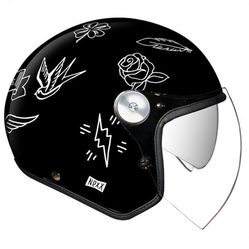 Offener Helm Nexx X.G30 Tattoo schwarz-weiß Ausverkauf
