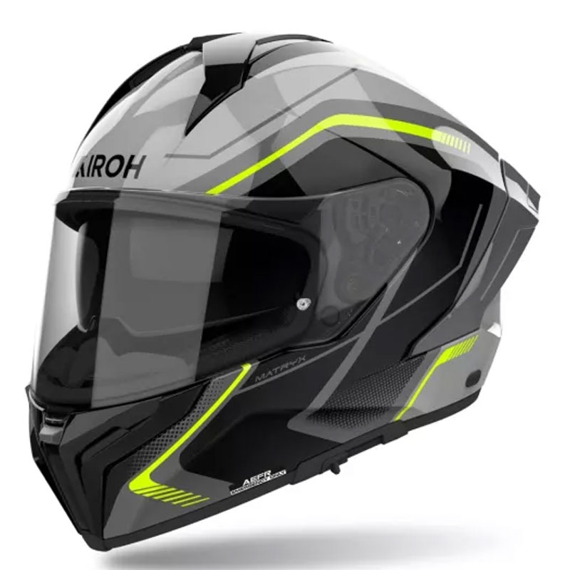 Airoh MATRYX Wide Integralhelm Motorrad schwarz-grau-gelb