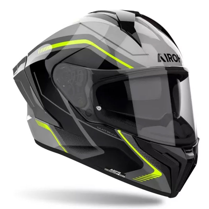 Airoh MATRYX Wide Integralhelm Motorrad schwarz-grau-gelb