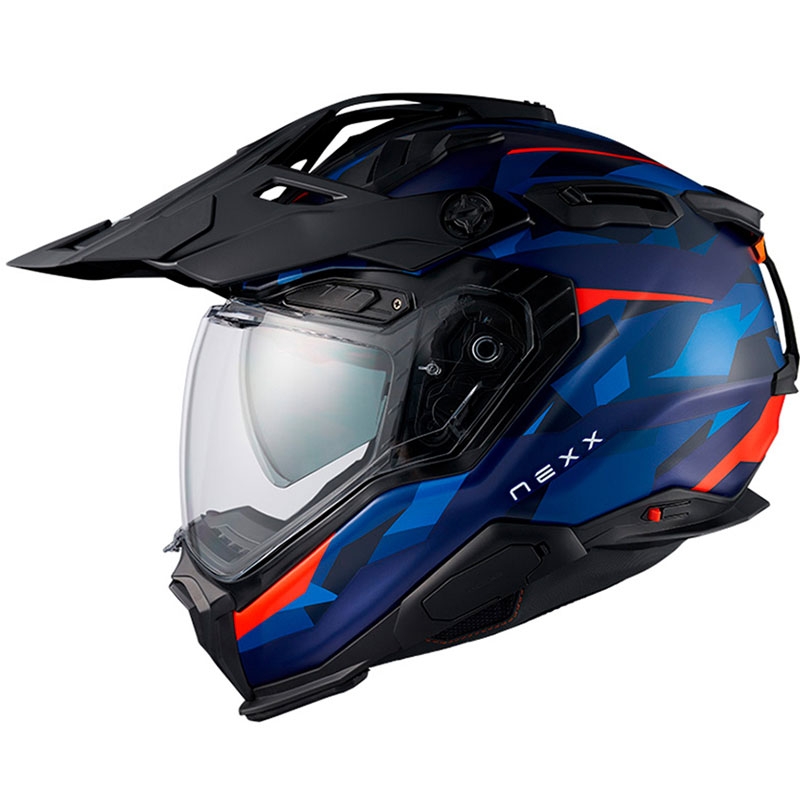 Enduro-Motorradhelm Nexx X.WED3 Trailmania blau-rot Ausverkauf