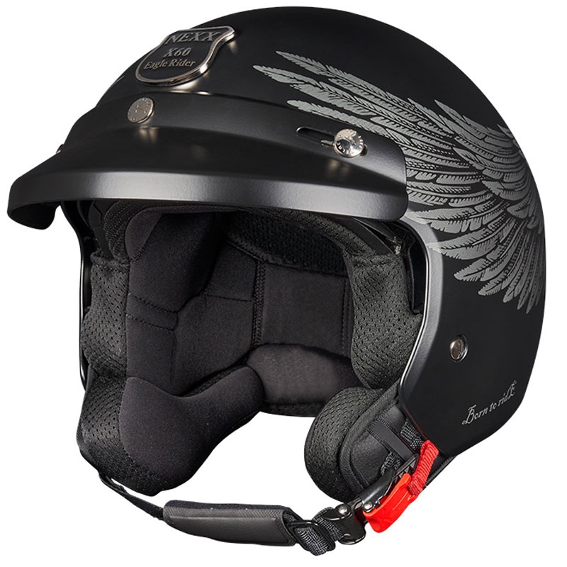 Offener Motorradhelm NEXX Y.10 EAGLE RIDER schwarz-grau Ausverkauf