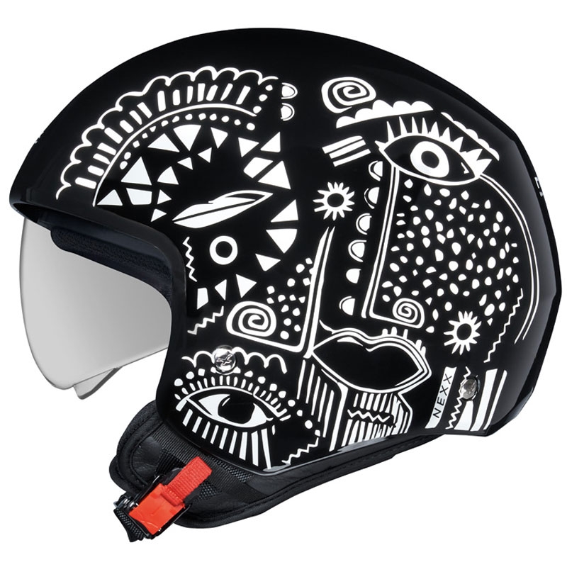 Offener Motorradhelm NEXX Y.10 Artville schwarz und weiß Ausverkauf