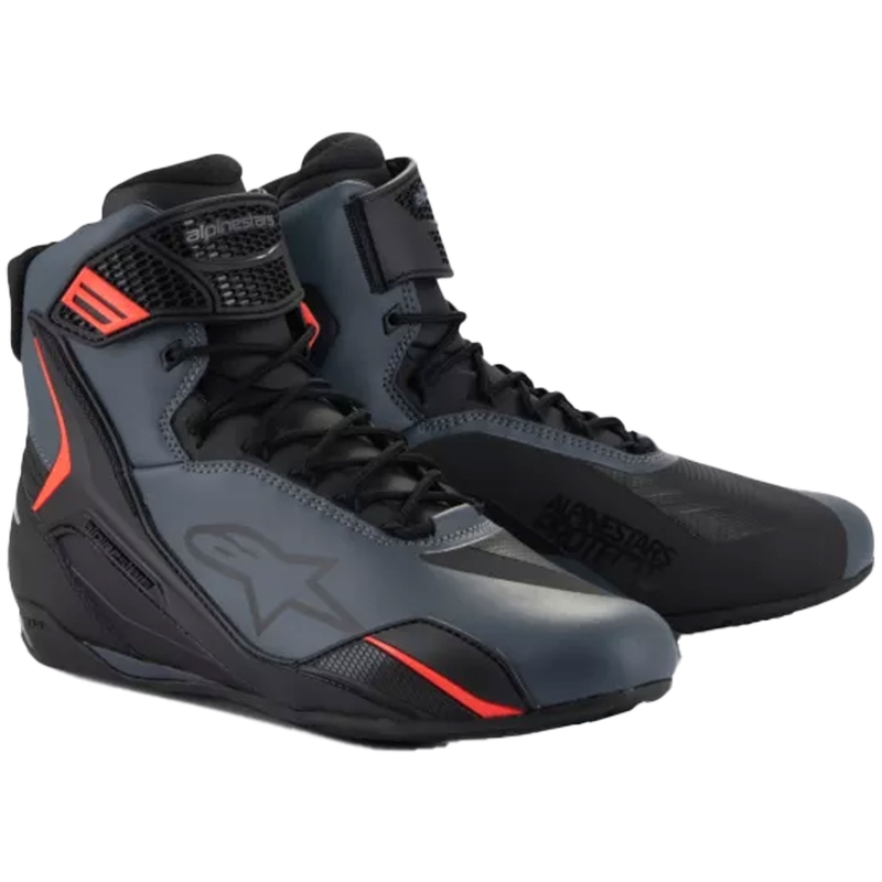 Alpinestars Faster-4 Motorradstiefel schwarz-grau-fluo rot