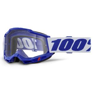 Motocrossbrille 100% ACCURI 2 blau mit klarem Plexiglas