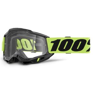 Motocrossbrille 100% ACCURI 2 gelb mit klarem Plexiglas
