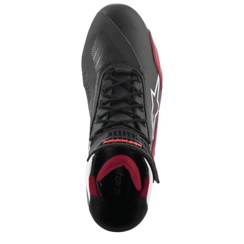 Alpinestars Faster-4 Motorradstiefel schwarz-weiß-dunkelrot