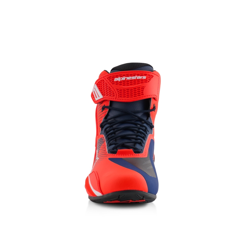 Alpinestars Faster-4 Motorradstiefel MM93 Kollektion fluo rot-blau-weiß