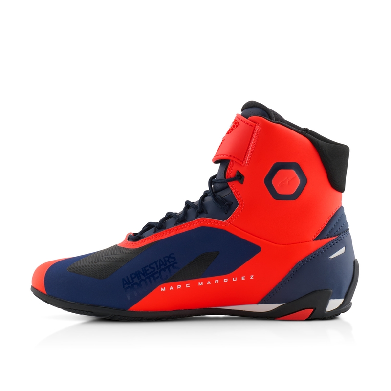 Alpinestars Faster-4 Motorradstiefel MM93 Kollektion fluo rot-blau-weiß