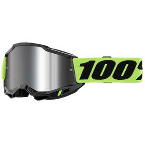 Kinder Motocrossbrille 100% ACCURI 2 USA gelb mit silber verspiegeltem Plexiglas