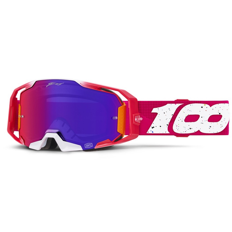 100% Armatic Jett Lawrence LE Motocross Brillenset Pink-Blau