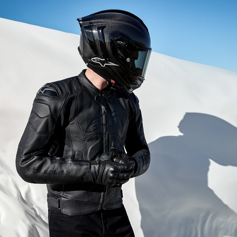 Alpinestars Dusk Leder-Motorradjacke schwarz