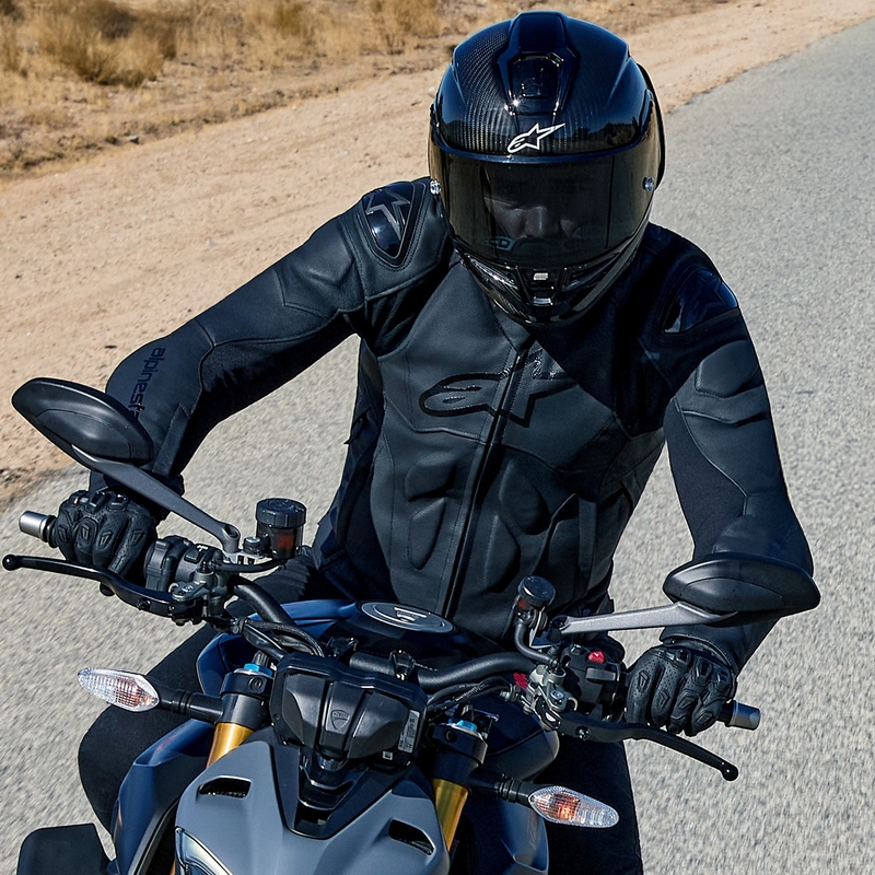 Alpinestars Dusk Leder-Motorradjacke schwarz