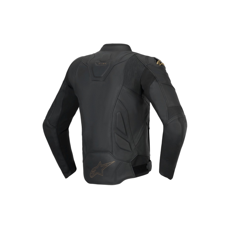 Alpinestars Dusk Leder-Motorradjacke schwarz-gold