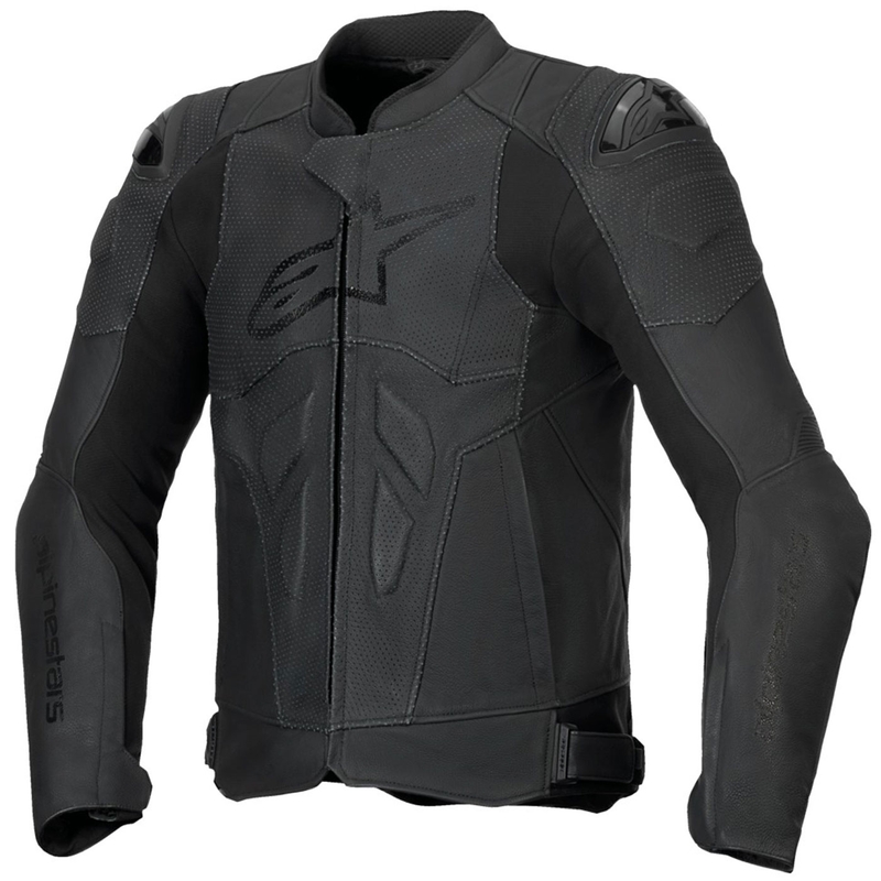 Alpinestars Dusk Airflow Leder-Motorradjacke schwarz-schwarz