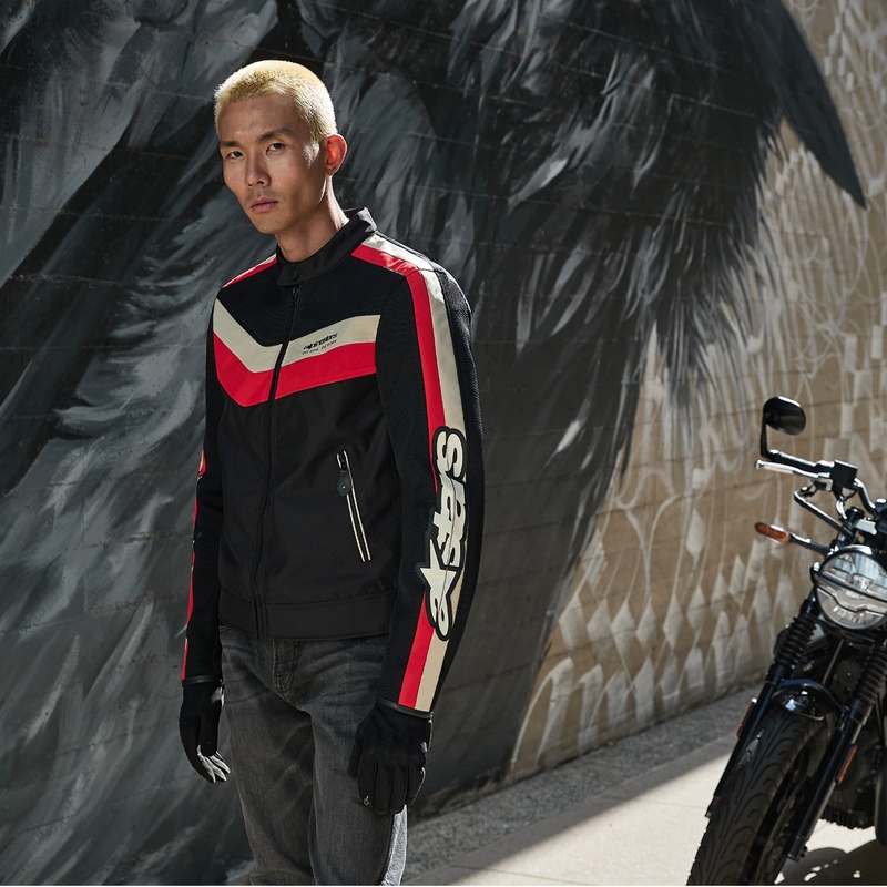 Alpinestars T-Dyno Air Motorradjacke schwarz-rot-beige