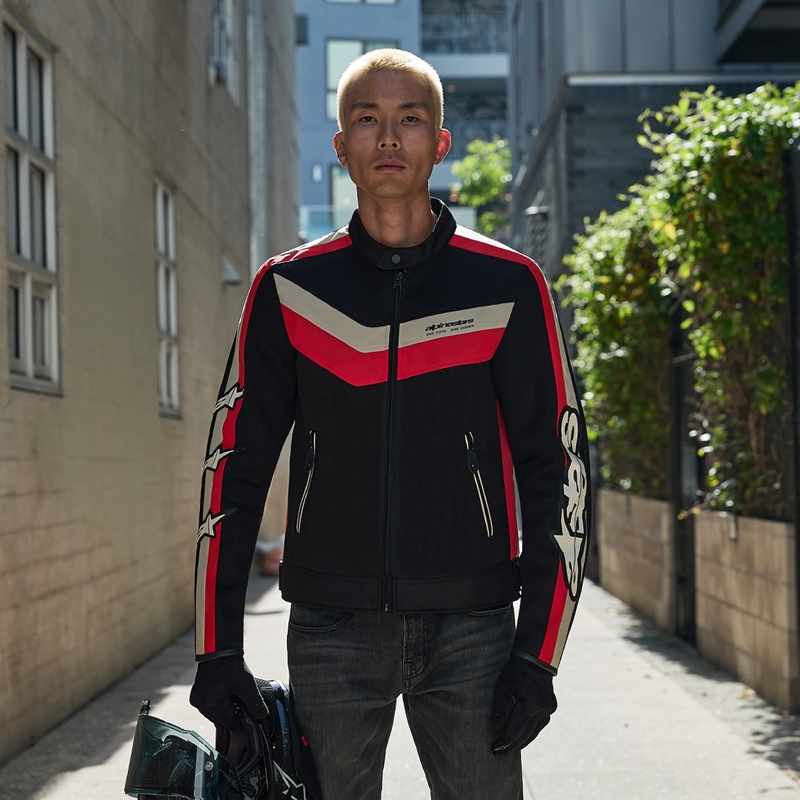 Alpinestars T-Dyno Air Motorradjacke schwarz-rot-beige