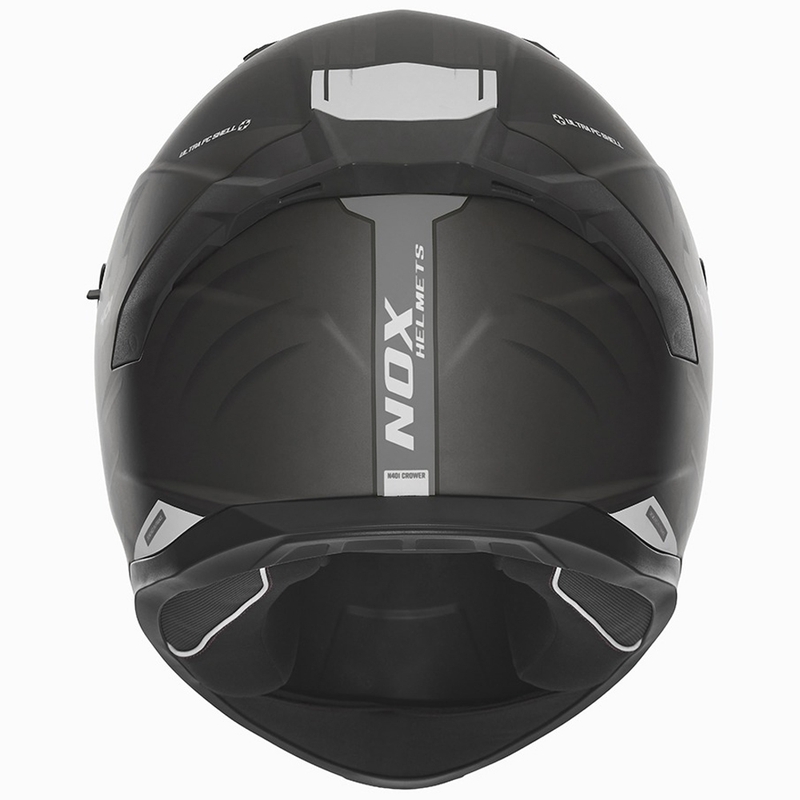 NOX N401 Crower Integralhelm Motorrad matt schwarz-silber