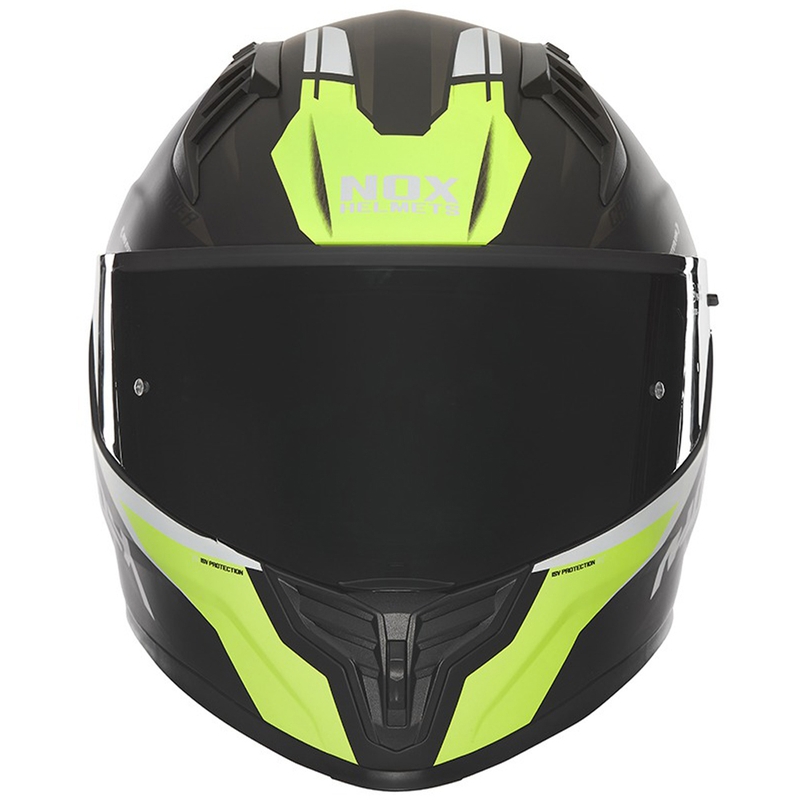 NOX N401 Crower Integralhelm Motorrad matt schwarz-fluo gelb