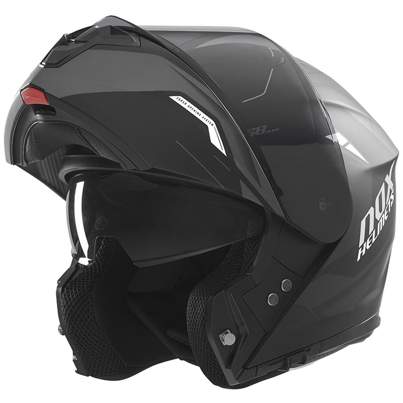 Klappbarer Motorradhelm NOX N968 Ultra matt schwarz-weiß