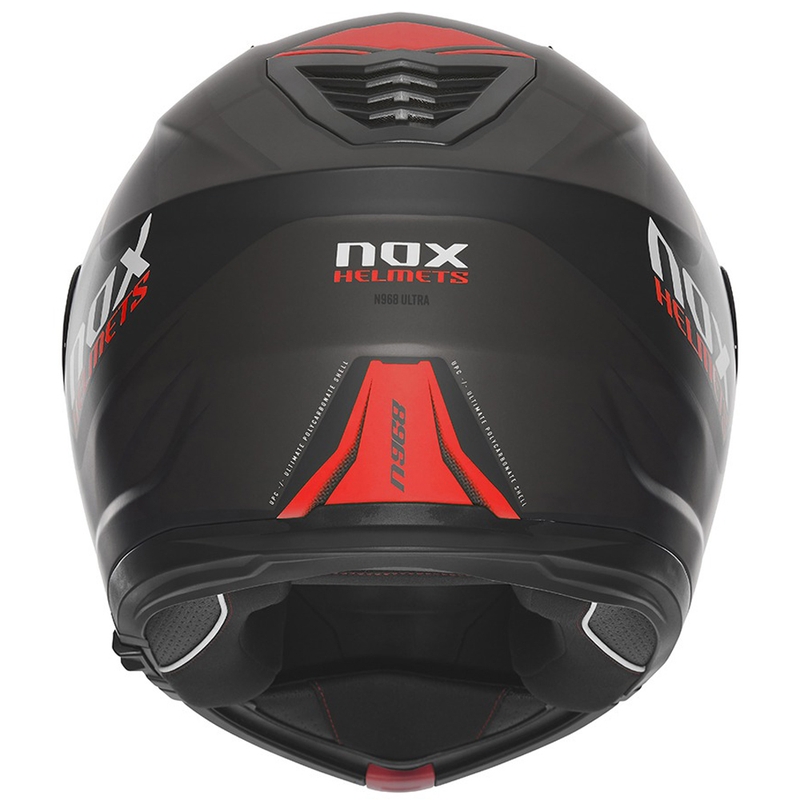 Motorrad-Klapphelm NOX N968 Ultra matt schwarz-rot
