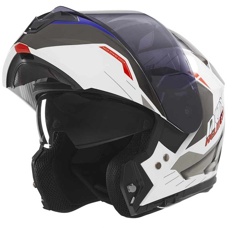 Klapphelm Motorrad NOX N968 Ultra weiß-grau