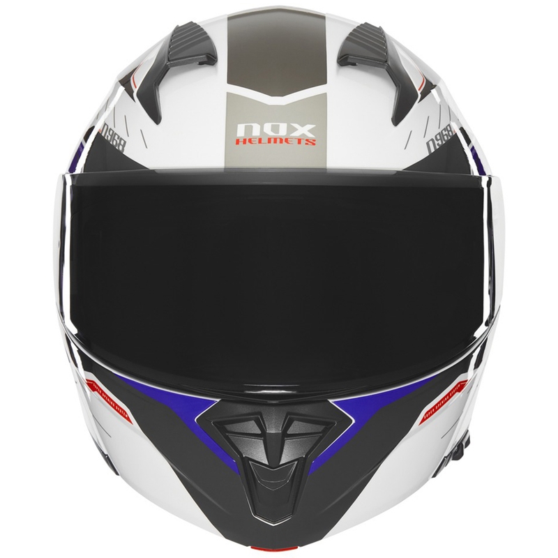 Klapphelm Motorrad NOX N968 Ultra weiß-grau