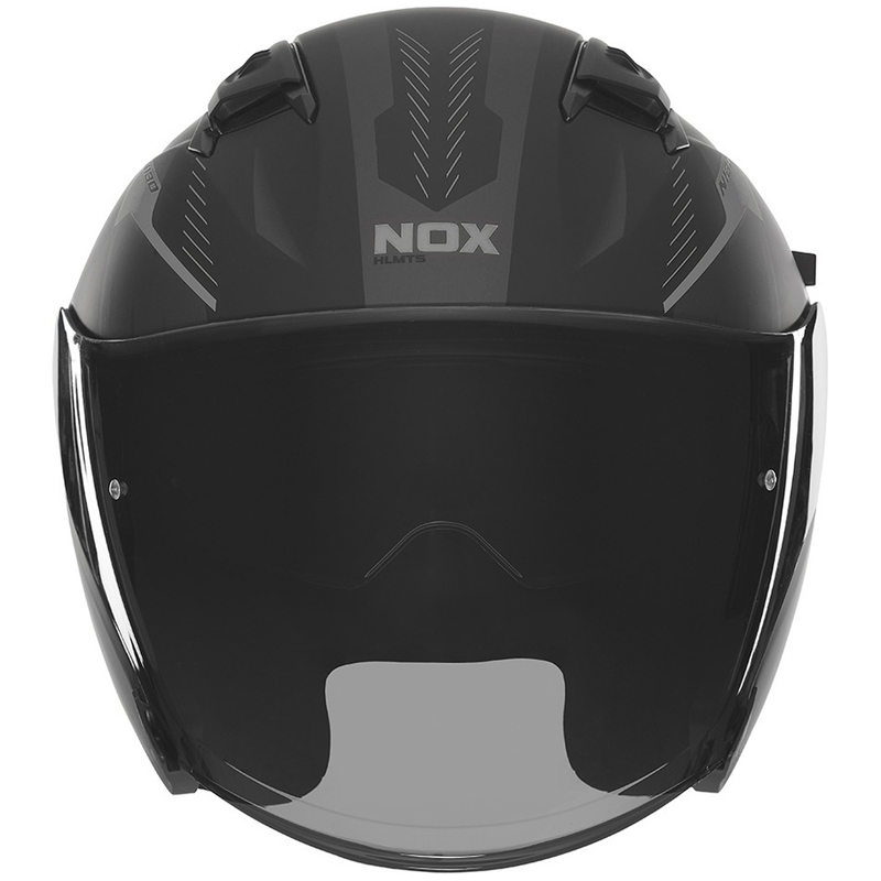 Motorrad-Jethelm NOX N130 Myst matt schwarz-silber