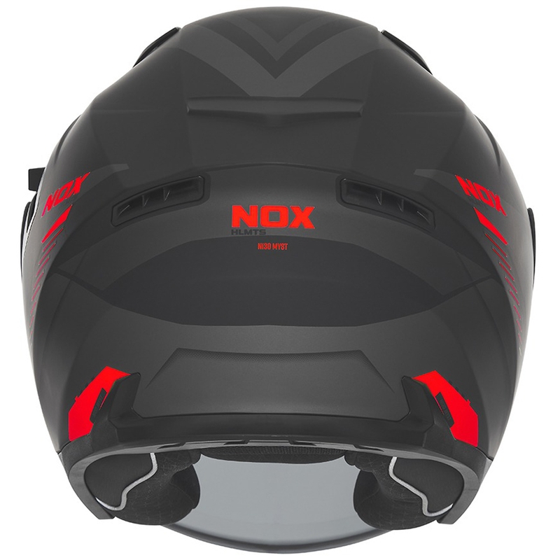 Motorrad-Jethelm NOX N130 Myst matt schwarz-rot
