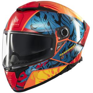 Integralhelm Motorrad MT Thunder 4 SV Rainforest blau-orange