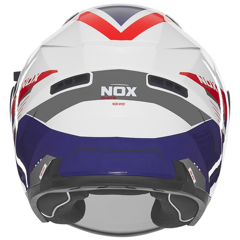 Motorrad-Jethelm NOX N130 Myst weiß-blau-rot