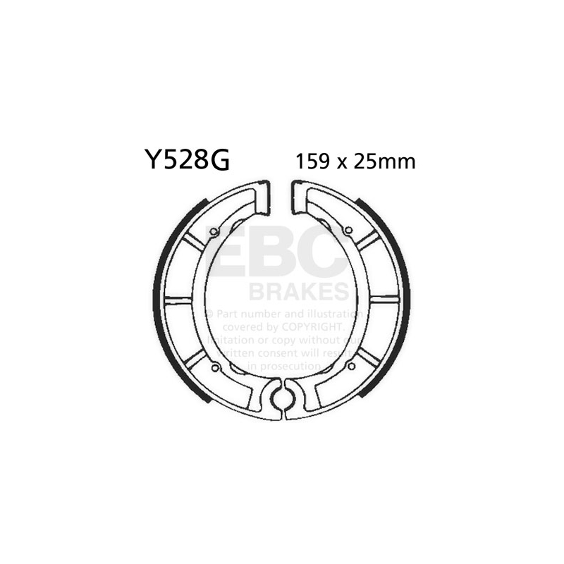Brake shoe set EBC grooved includings springs Ausverkauf