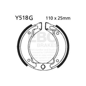 Brake shoe set EBC Y518G grooved includings springs