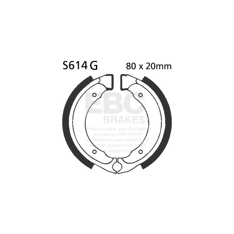 Brake shoe set EBC grooved includings springs