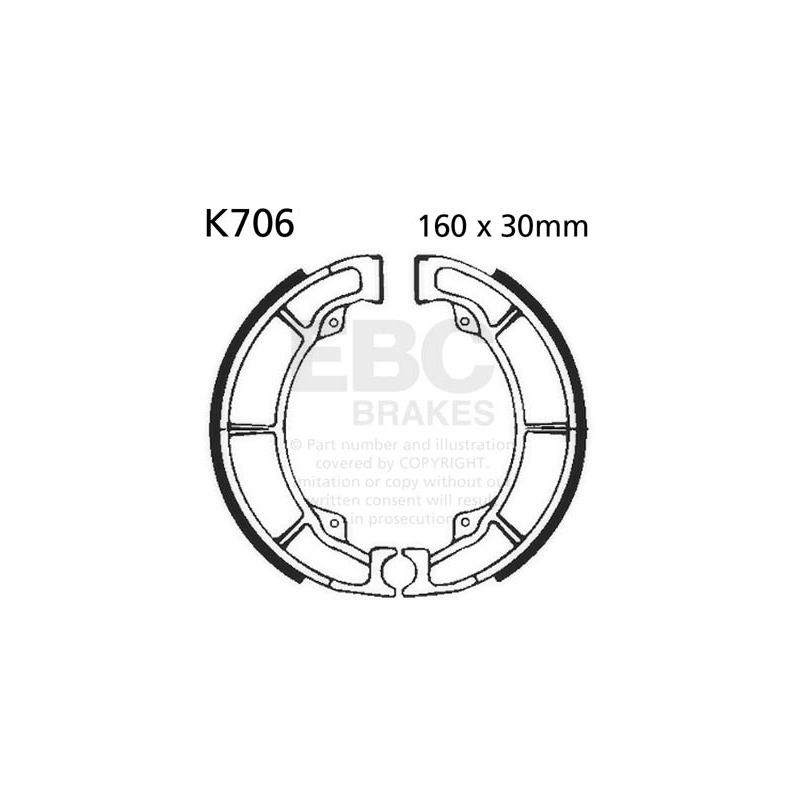 Brake shoe set EBC includings springs