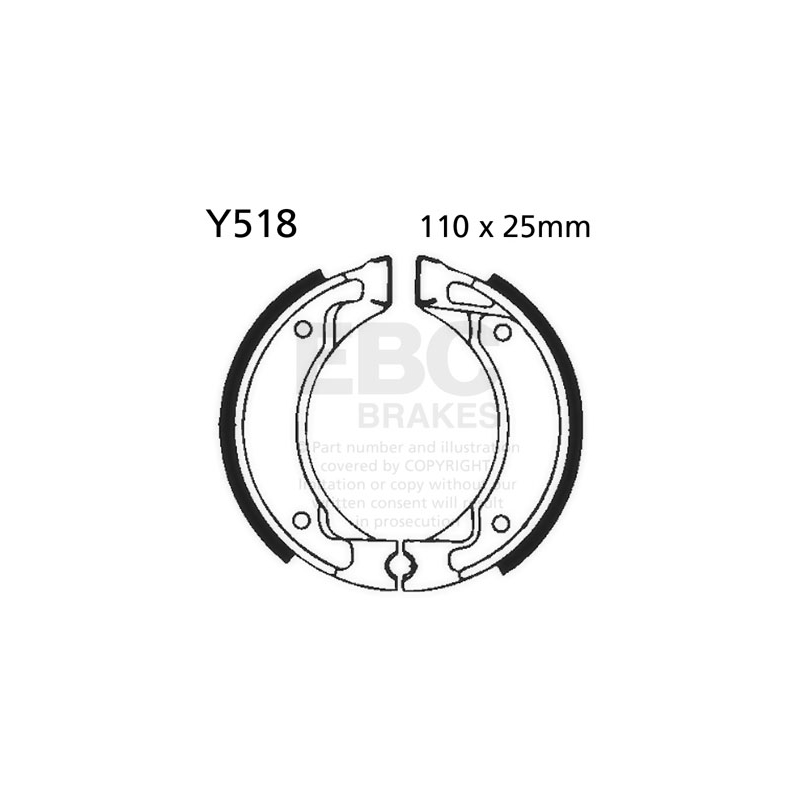 Brake shoe set EBC includings springs