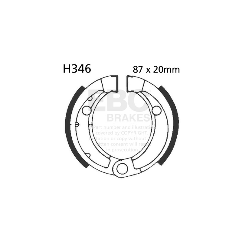 Brake shoe set EBC includings springs