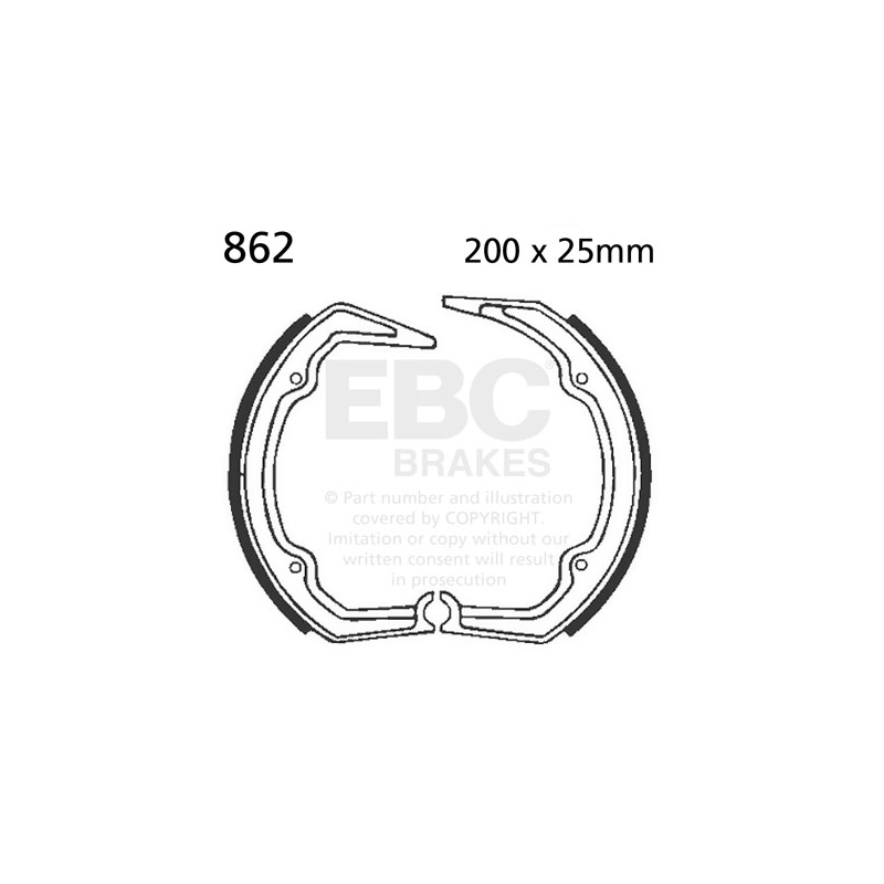 Brake shoe set EBC excluding springs