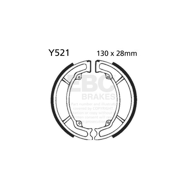 Brake shoe set EBC excluding springs
