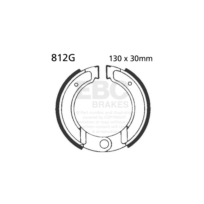 Brake shoe set EBC grooved